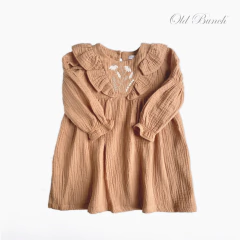 VESTIDO GASA VOLADOS AVELLANA 4343002