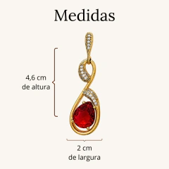 Brinco Luxuoso Gota Vermelha Banhado a Ouro - Anna Luna Semijoias