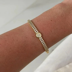Bracelete Cravejado Banho Ouro - comprar online