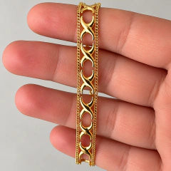 Pulseira Elo X Banhado a Ouro - Anna Luna Semijoias