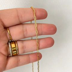 Corrente Masculina Elo Cartier Alongado 3MM Banho Ouro - 65cm - comprar online