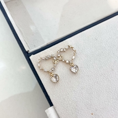 Brinco Coração Cravejado Zirconia 20mm Banhado a Ouro - comprar online