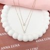 Colar duplo Zirconia Banhado a Ouro - 35/45CM