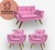 Conjunto Namoradeira Com 2 Poltronas Sala de Estar Opala Suede