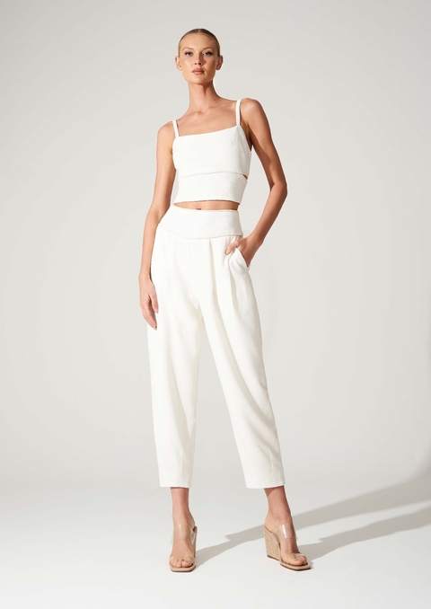 Cropped regata com cordão