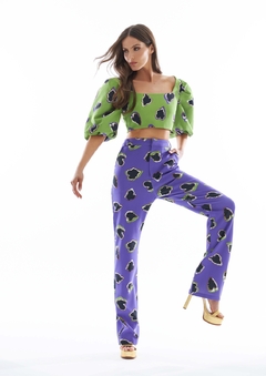 Calça reta roxa