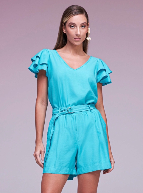 Bermuda feminina thais 1/2 coxa AZUL