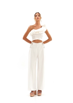 Calça wide leg com strass - comprar online