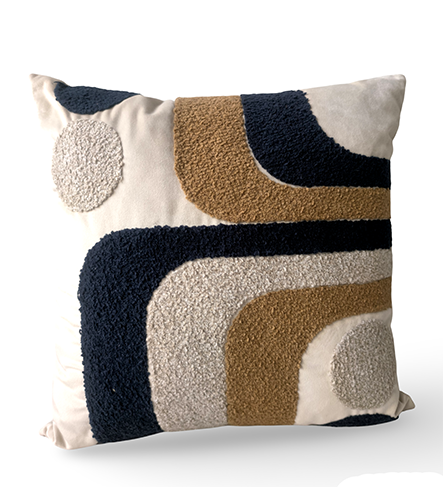 Almofada Rustica Chumbo Boucle Preto