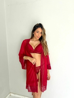 ROBE TULE- RENDA MANGA LONGA na internet