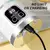 Espremedor portátil de carregamento USB com tela digital mostrando nível de bateria e opções de funcionamento.