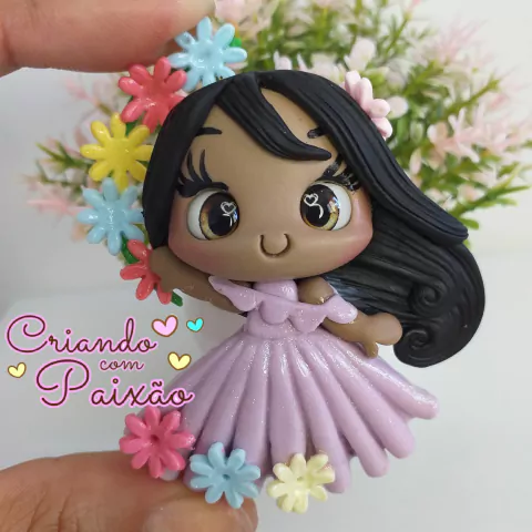 Aplique para laço Isabella Madrigal - Encanto - Feito em biscuit