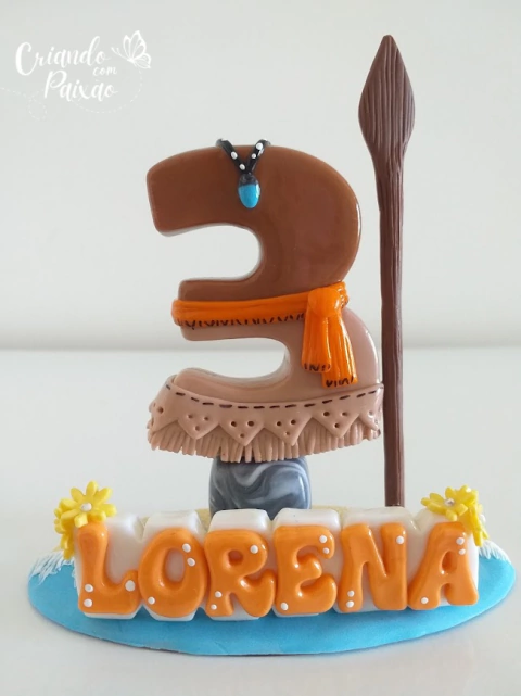 Vela Princesa Moana • Feita em Biscuit