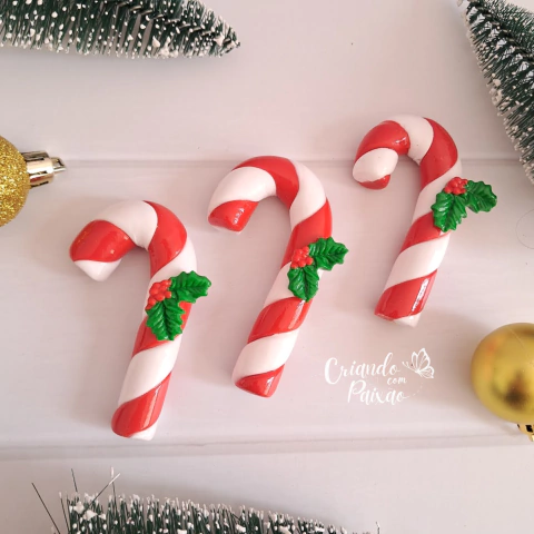 Bengala Natalina/Candy Cane (VALOR UNITÁRIO) - (Coleção 2025) - Feito de Biscuit - comprar online