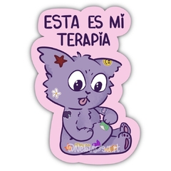 Sticker - Gatito esta es mi terapia
