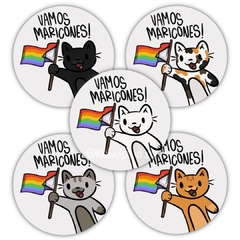 Pin - Gato vamos maricones!
