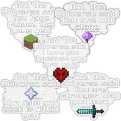 Stickers Vinilo Clear glitter - End poem Minecraft