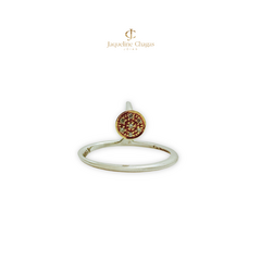 Anel Ouro Branco com Diamantes