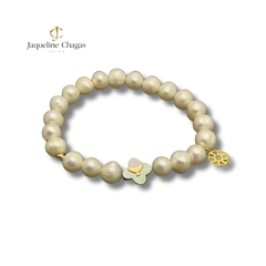 Pulseira Trevo Black com Pérolas