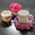 Porta Copo/Xícara Tulipa com Vaso Decorativo em Crochê – Feito à Mão - comprar online
