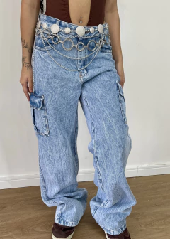 calça bolsos jeans claro - loja online