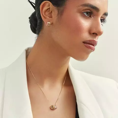 Conjunto colar três tons