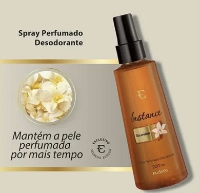 Spray corporal perfumado Eudora Instanc Baunilha