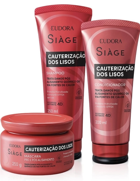 Combo Siàge Cauterização dos Lisos: Shampoo 250ml + Condicionador 200ml + Máscara Capilar 250g