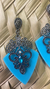 Brinco biju prata com azul claro - comprar online