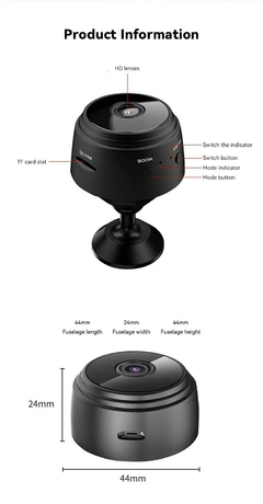 Mini Câmera HD Sem Fio, Gravador De Vídeo WiFi, Gravador De Voz, Monitoramento - comprar online