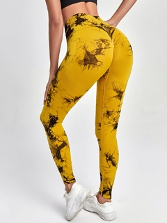 Calças Push Up sem costura para mulheres, Tie Dye, Leggings esportivas, treino, ginástica - BOX SETE