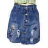 Saia Jeans Bordada - TAM M
