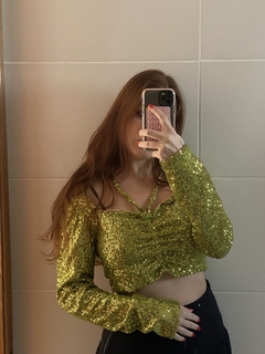 Cropped de paetê - TAM G - comprar online