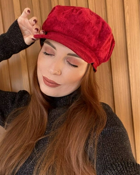 Boina de veludo vermelha - comprar online