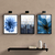 Kit com 3 Quadros Decorativos Abstrato Azul