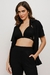 Conjunto Camisa e Top Crepe Elegante com Decote V