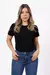 T-Shirt com Bordado de Flores Coloridas nas Mangas