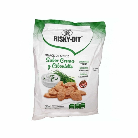 SNACK DE ARROZ SABOR CREMA Y CIBOULETTE SIN TACC 50GR. RISKY-DIT
