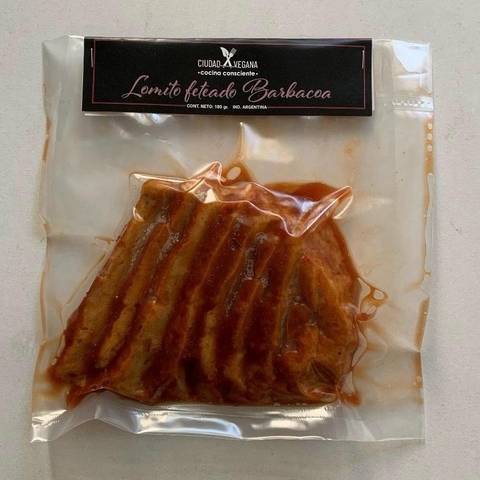 LOMITO DE SEITÁN BBQ FETEADO VEGANO 185GR. CIUDAD VEGANA