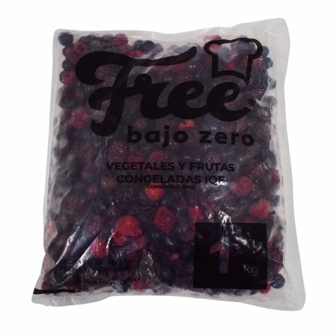 MIX DE 4 BERRIES (FRAMBUESA, MORA, ARÁNDANOS, FRUTILLA) CONGELADO VEGANO 1KG. FREE