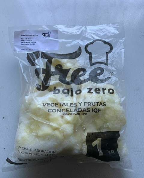 MANZANA EN CUBOS CONGELADA VEGANO 1KG. FREE - comprar online