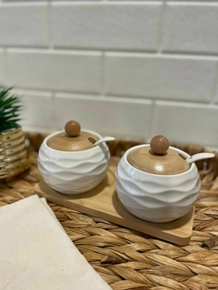 Set Frascos X2 - Ceramica y Bambu - comprar online