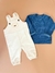 jardineira moletinho com blusa plush cotele - Colmeia Baby e Kids
