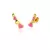 BRINCO EAR CUFF CORAÇÕES DETALHE COM ESMALTE ROSA