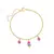 PULSEIRA INFANTIL PICOLÉ COLORIDO RESINADO COM PEDRAS BANHADO A OURO