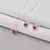 Conjunto Coração Cravejado de Prata - Vermelho