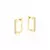 Argola Click Retangular Cravejada Folheada a Ouro M - comprar online