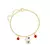 PULSEIRA INFANTIL HELLO KITTY COM PEDRAS BANHADO A OURO