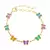 PULSEIRA INFANTIL BORBOLETAS COM PEDRAS COLORIDAS BANHADO A OURO
