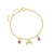 PULSEIRA INFANTIL ARCO ÍRIS COM PEDRAS BANHADO A OURO